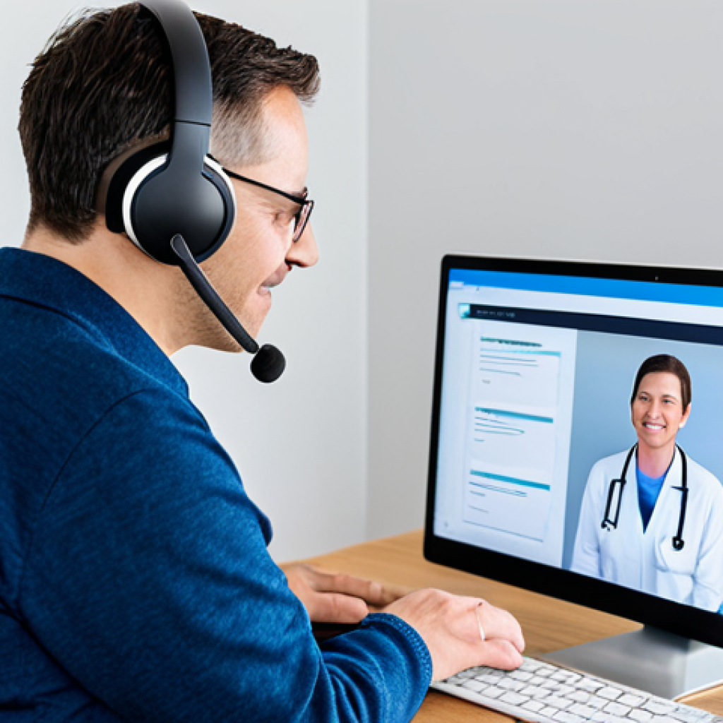 원격의료 서비스의 사용성 테스트 방법 - Remote Observation Setup**
A UX researcher wearing a professional headset, sitting at a desk in a b...