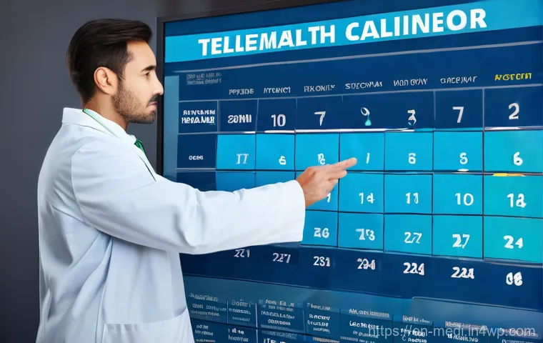 원격의료 서비스의 법적 이슈 - **Prompt:** A healthcare provider, professionally dressed and seated in a modern, secure telehealth ...