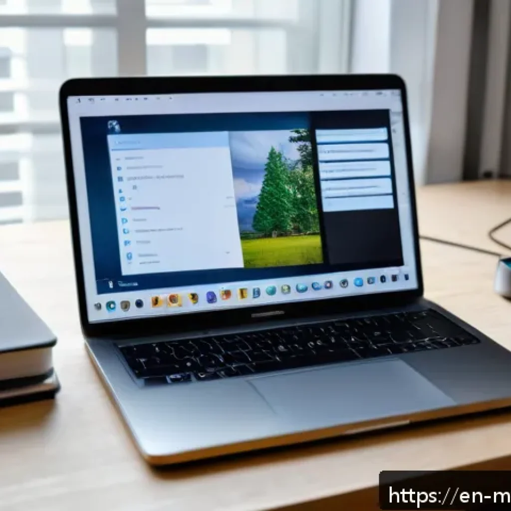 원격의료 서비스 이용 시 주의사항 - A cozy, well-lit home office setup for a telemedicine appointment, featuring a modern laptop on a cl...